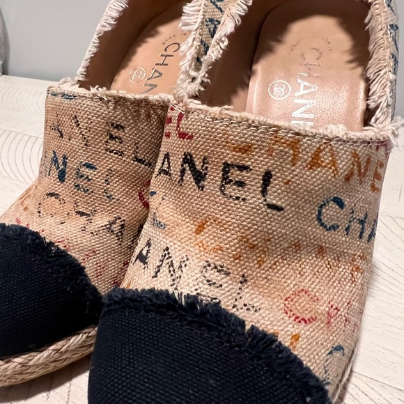 Chanel logo canvass heel wedge size 36 C - Picture 13 of 13